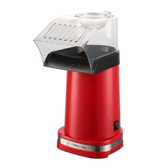 Culinary Chef Deluxe 1200W Red Hot Air Popcorn Maker with 1618 Cup Capacity