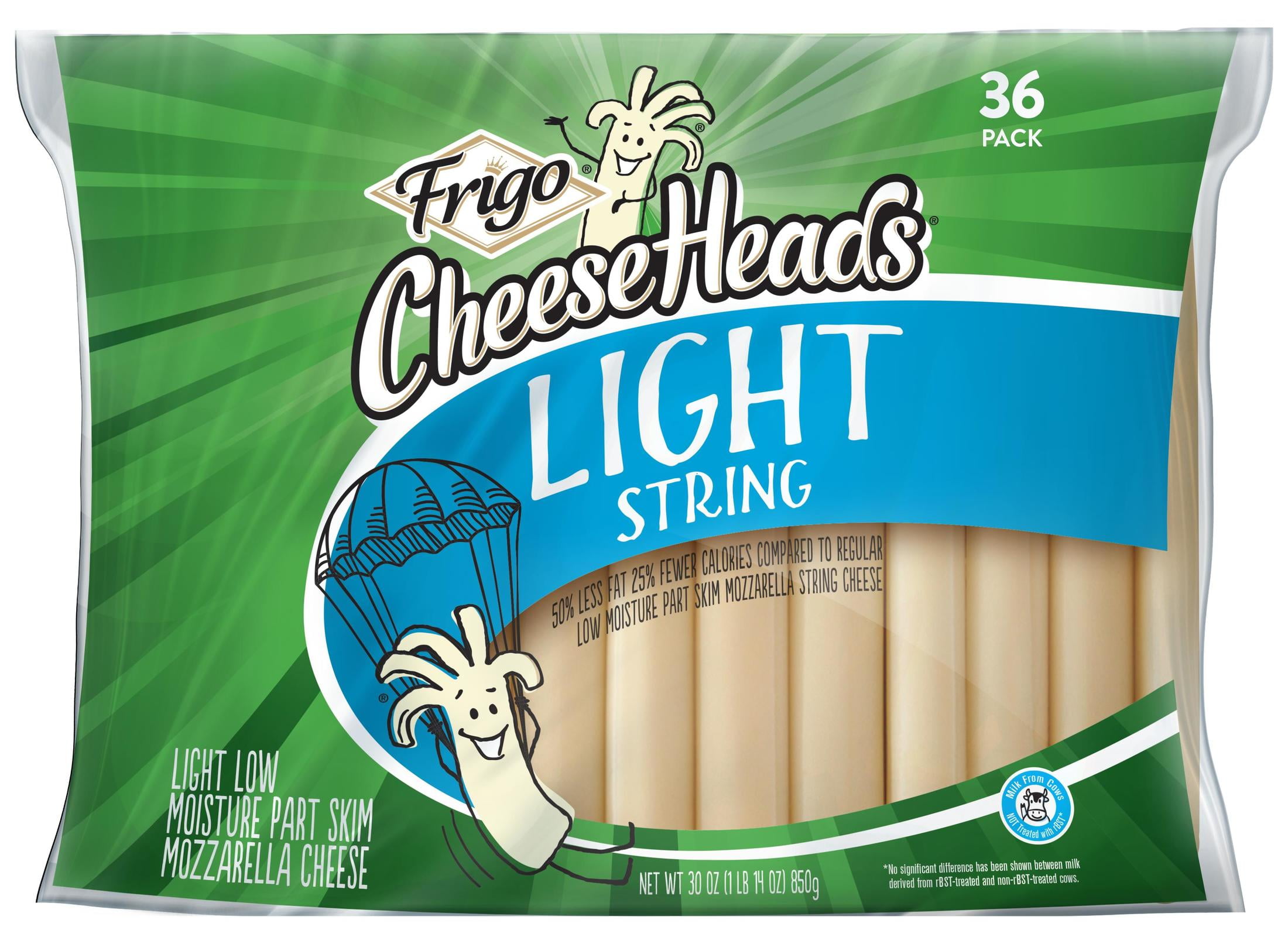 Frigo Cheese Heads Light String Mozzarella Cheese, 30 oz, 36 Count