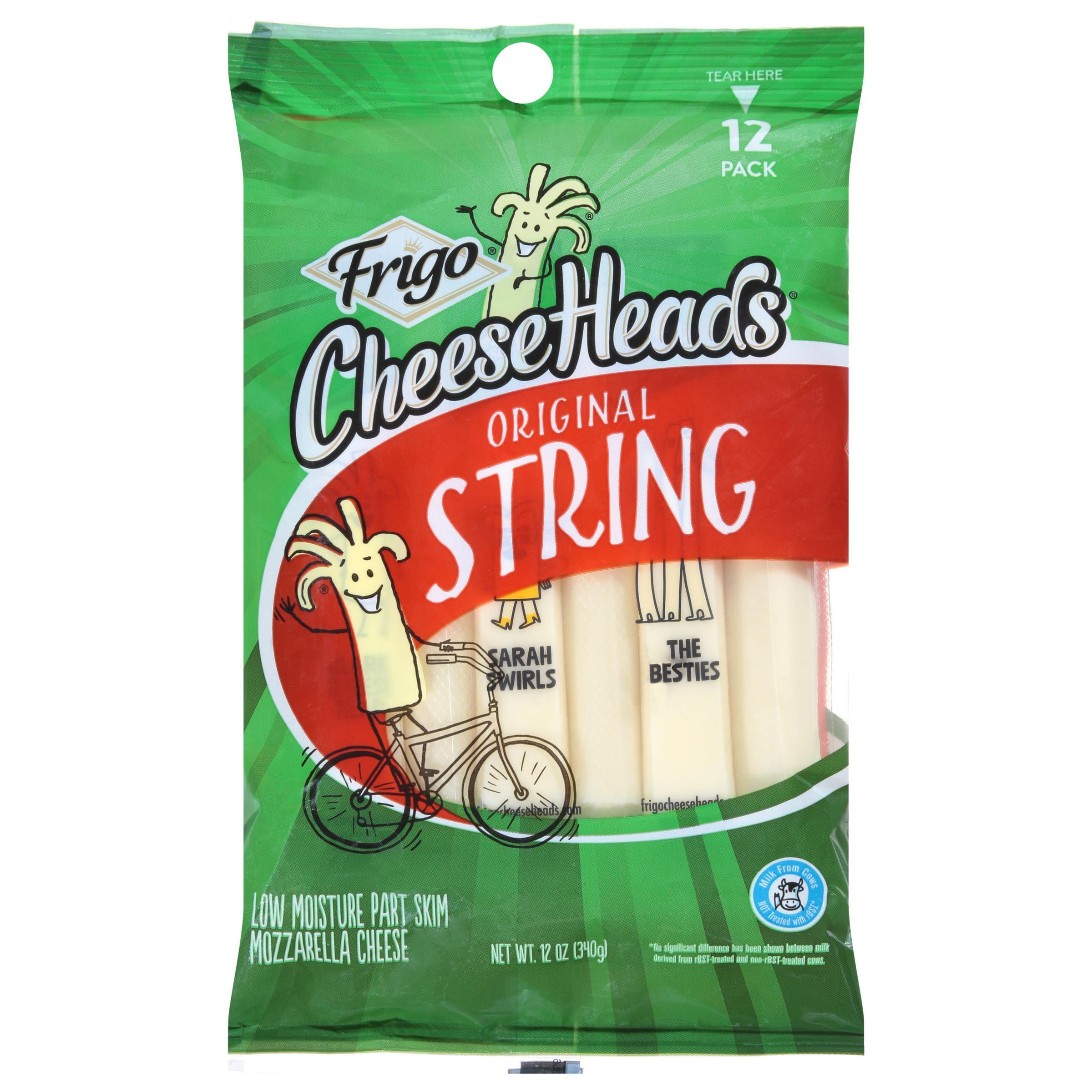 Frigo Cheese Heads Original Mozzarella String Cheese Snacks, 12 oz, 12 Count