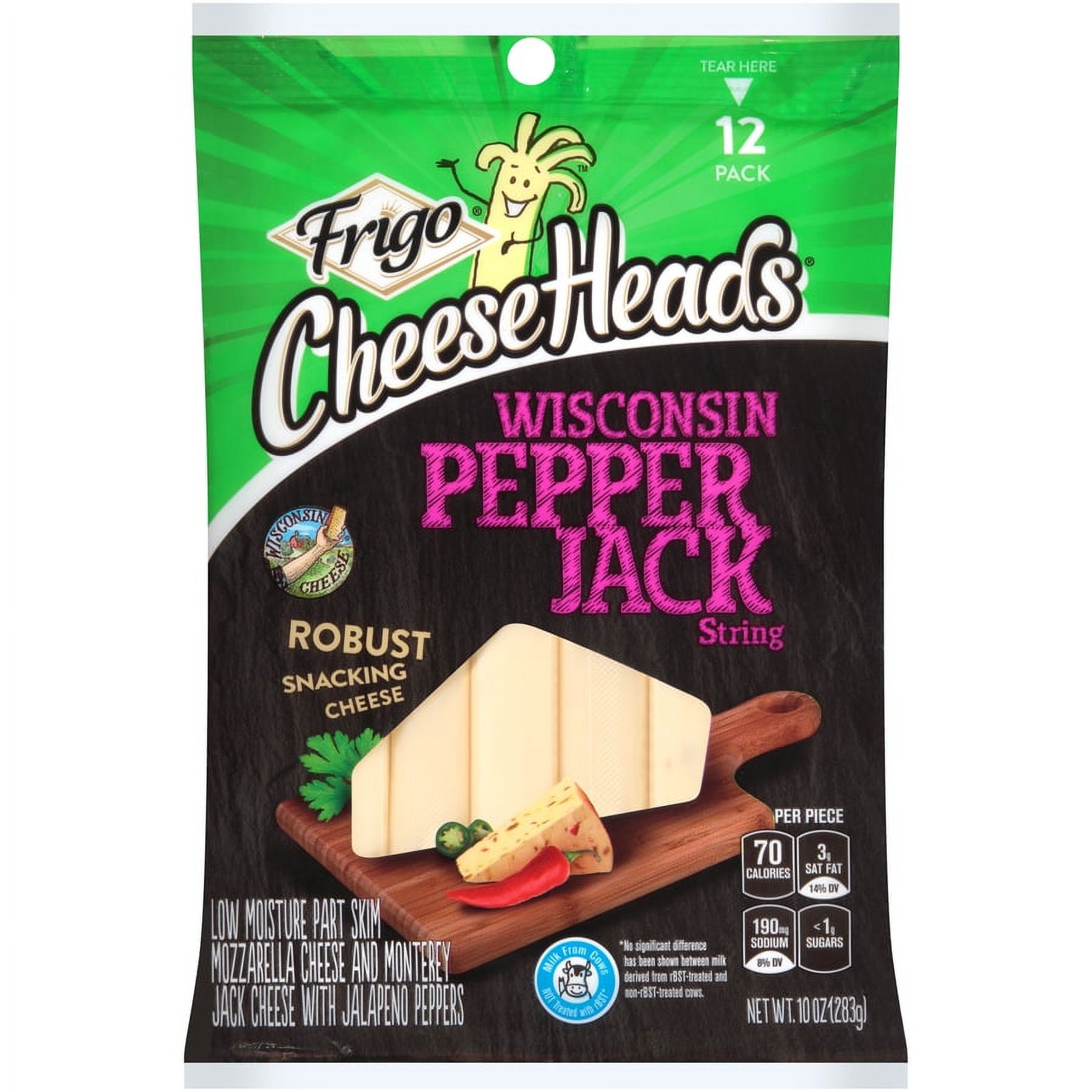 Frigo Cheese Heads Premium Snacking Pepper Jack Natural String Cheese, 0.83 oz, 12 ct - image 1 of 3