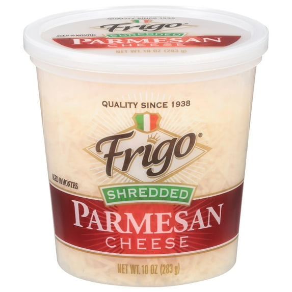 Frigo Shredded Parmesan Cheese, 10 oz Refrigerated Plastic Cup
