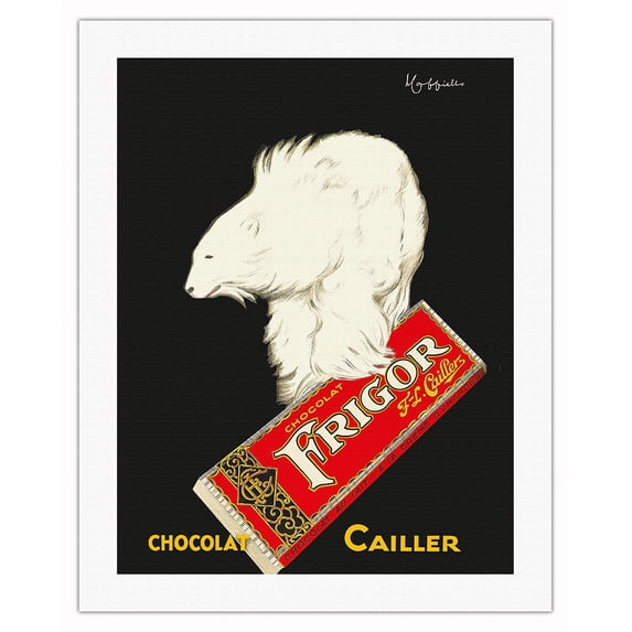 Frigor Chocolate (Chocolat) - F.L. Cailler Swiss Chocolate Brand - Vintage Advertising Poster by Leonetto Cappiello c.1929 - Fine Art Rolled Canvas Print 20in x 26in