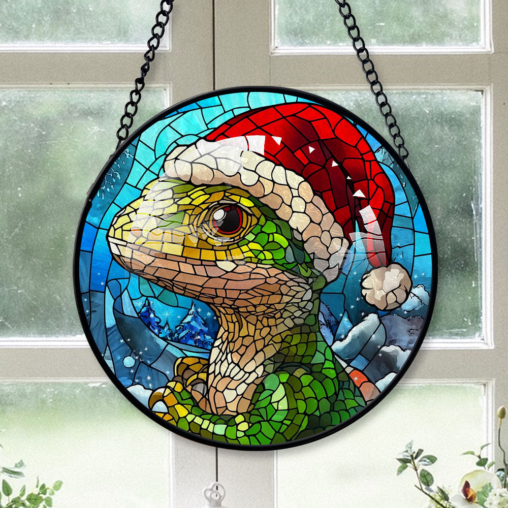 Lizard Window Frilled Lizard Ornament Christmas 2025, Frilled Lizard Stained Glass ...