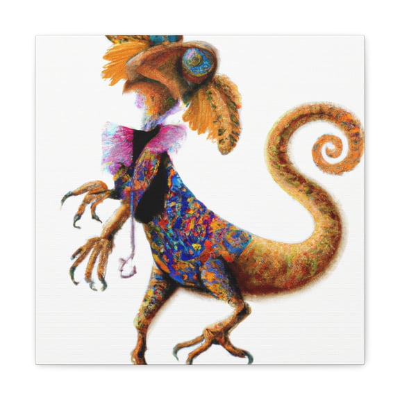 "Frilled Lizard in Bloom" - Canvas