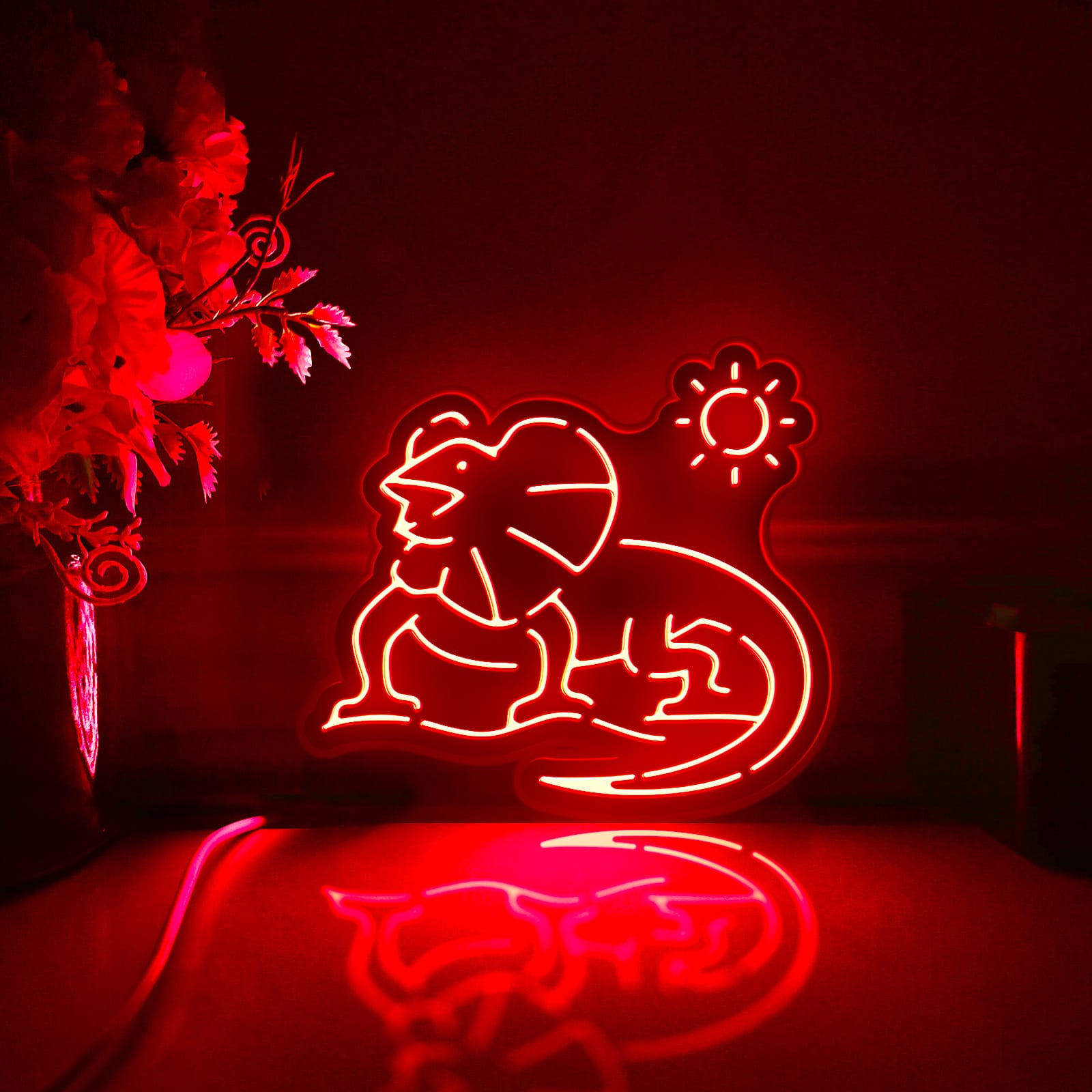 Led Lizaed Frilly Lizard Led Light Box, Dimmable Neon-Like Light Signs USB Power ...