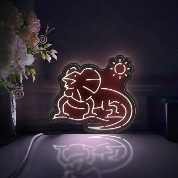 Frilly Lizard Led Light Box, Dimmable Neon-Like Light Signs USB Power for Wall Decor Bedroom Decoration, Static Light (WxH) 11"x10"