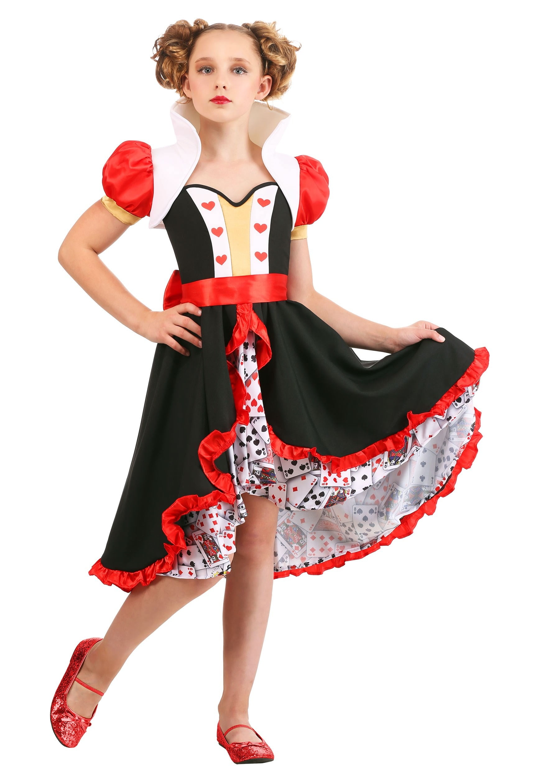 Frilly Queen Of Hearts Girls Costume