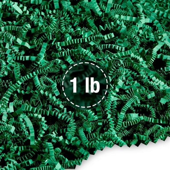 FRiLLZ by DECOfillâ„¢ Crinkle Cut Paper Shred Filler for Baskets, Gifts, Packing and Protecting your Holiday, Birthday, Weddings, Anniversary, Valentines Day, and other gifts (1 pound, Pine Green)