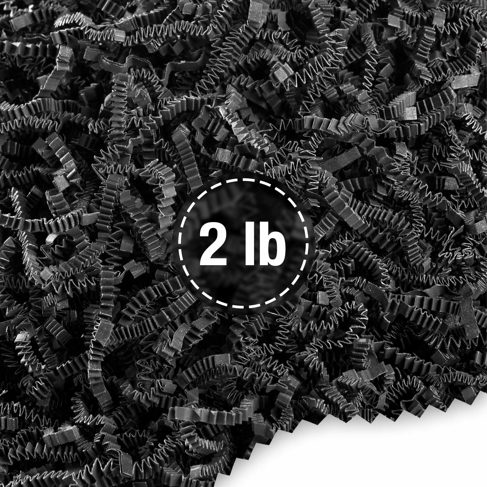 FRiLLZ by DECOfill™ Crinkle Cut Paper Shred Filler for Baskets, Gifts, Packing and Protecting your Holiday, Birthday, Weddings, Anniversary, Valentines Day, and other gifts (2 pound, Black)