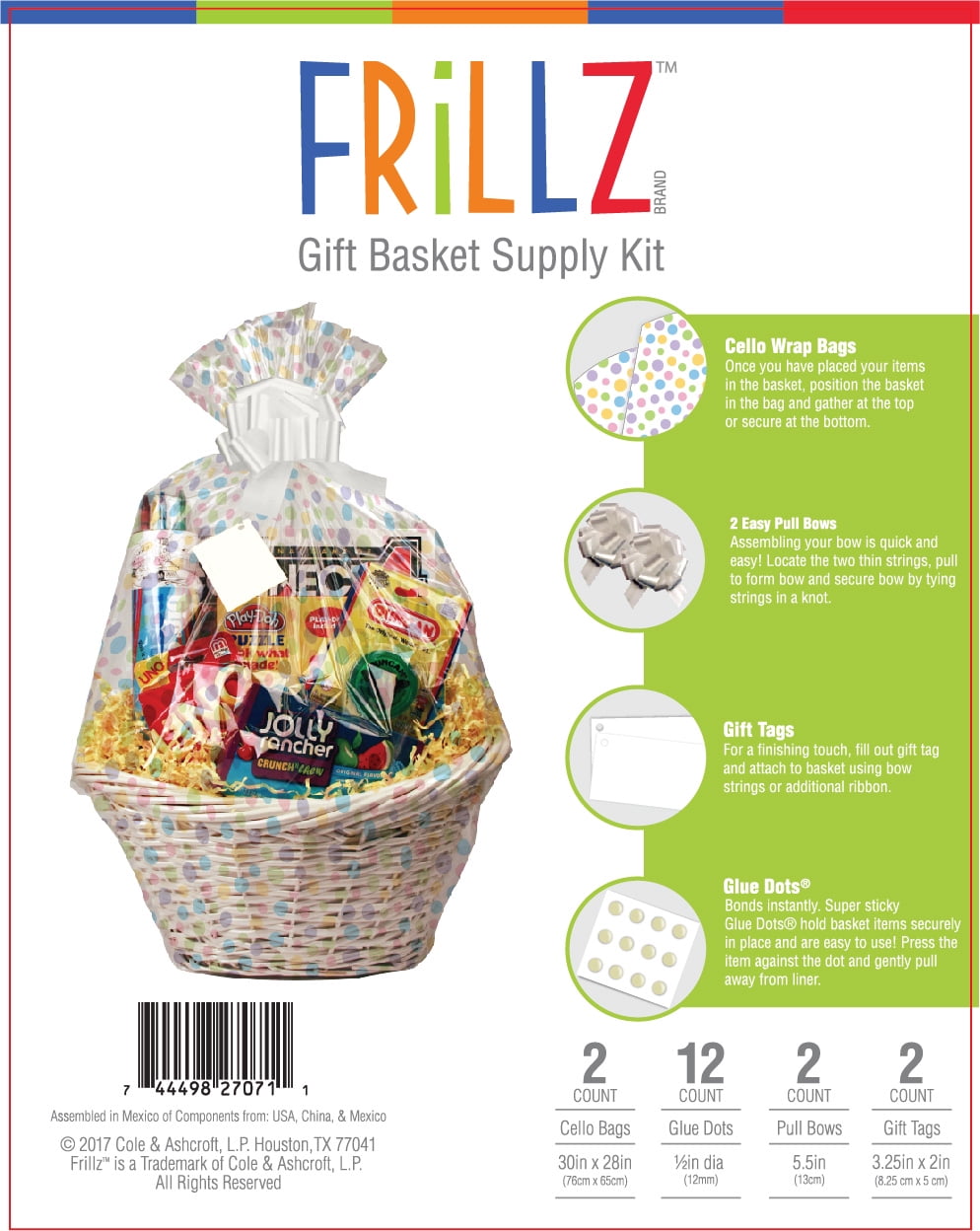 Find Your Perfect Frillz Gift Basket Pastel Dots Supply Kit, Piece