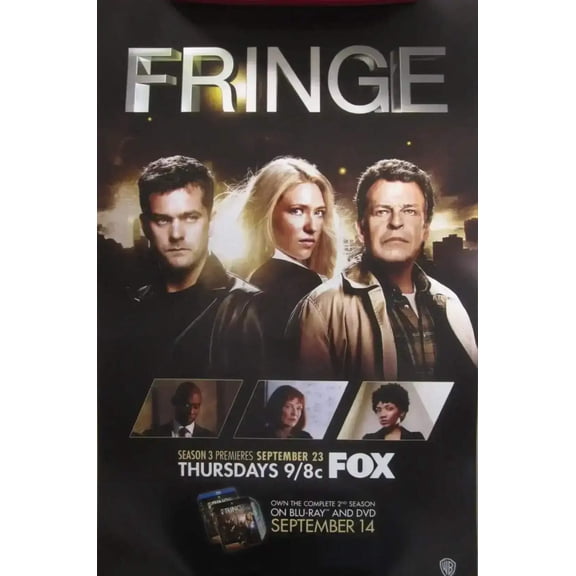 Fringe 2010 SDCC 11x17 cast poster Joshua Jackson John Noble Anna Torv