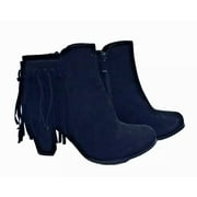 Fringe Ankle Boots with Block Heels Style