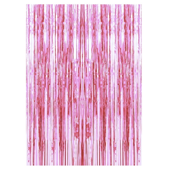 Fringe Backdrop Curtain Pink Foil Fringe Curtain for Birthday Party Decorations Bachelorette Party Decor Photo Booth Streamer Backdrop for Celebration Events Gatherings