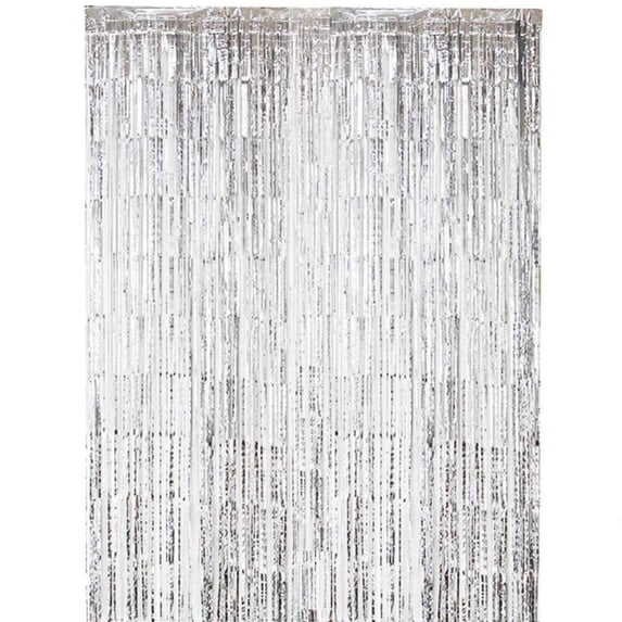 Fringe Backdrop,Foil Fringe Backdrop Curtain,Foil Curtain Party Streamers,Metallic Tinsel Foil Fringe Photo Booth Backdrops,Shimmer Foil Fringe Door Curtain Decor for Wedding,Party,Holiday