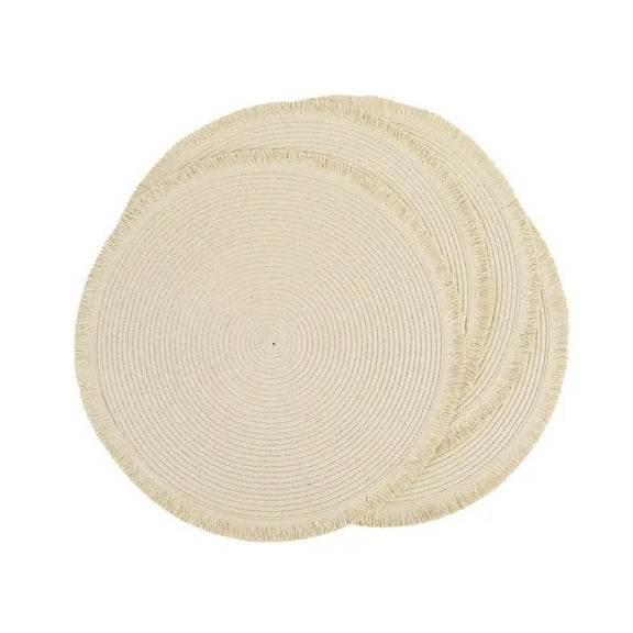 Fringe Border Set Of 4 Placemats Birch Color By Benson Mills