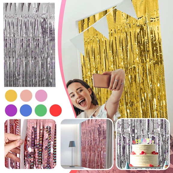 Fringe Curtain Backdrop Tinsel Streamers Birthday Party Decorations New Year Graduation Baby Shower Theme Party Decorations Red by Toyeng