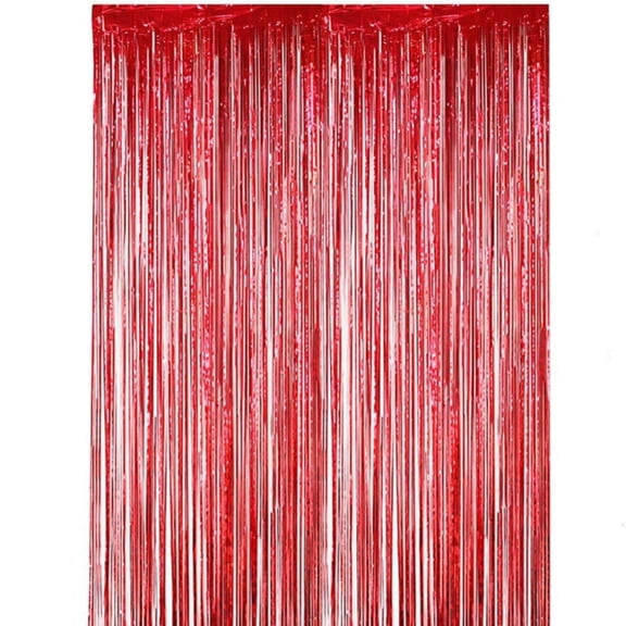 Fringe Curtains, Red Graduation Backdrop Party Streamers, Door Decorations for Birthday Anniversaries Weddings