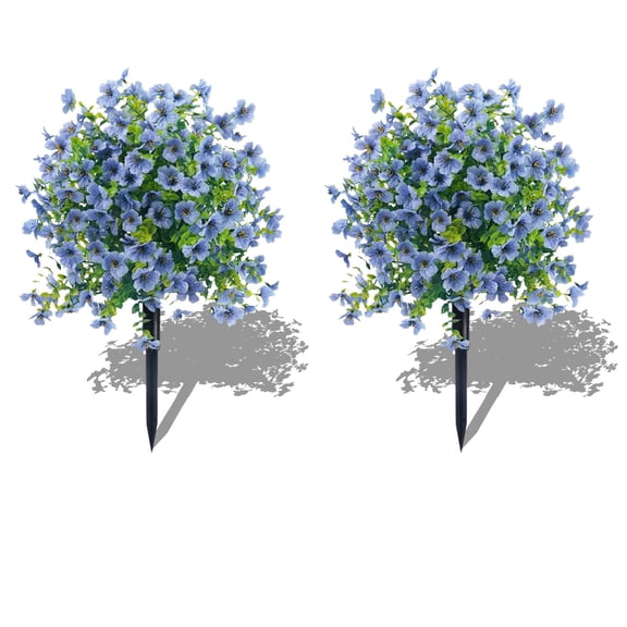 Fringe Edge Artificial Flowers 2 Pack for Outside with Stake Easy Setup for Front Door Entryway Walkway Border