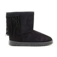 thumbnail image 1 of Fringe Furry Vegan Shearling Suede Fleece Women's Flat Boot - 6 / Camel, 1 of 5