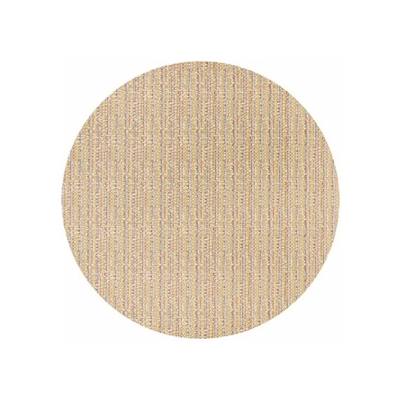 Fringe Round 14" in Diameter Woven Placemat Wipes Clean Multi Amber