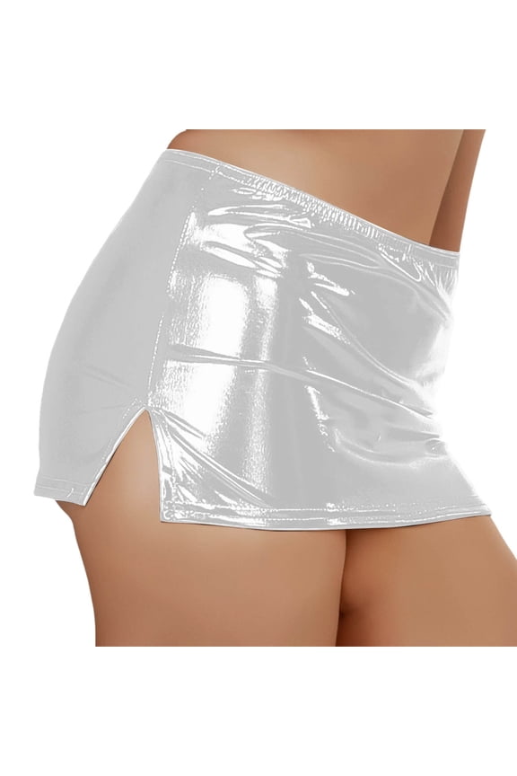 Fringe Round Sequins Sequin Skirt For Women Sparkly Glitter Sparkle Stretchy Bodycon Mini Skirts For Disco Night Out Club Party Silver One Size