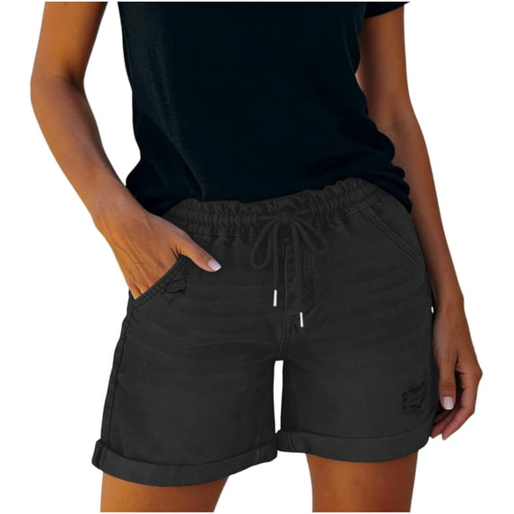 Fringe Shorts For Women Vacation Shorts Women Plus Size Stretch Denim Shorts Womens Athletic Shorts Adjustable Waist Jean Shorts Women Jean Shorts For Women Plus Size Jean Shorts Cheap