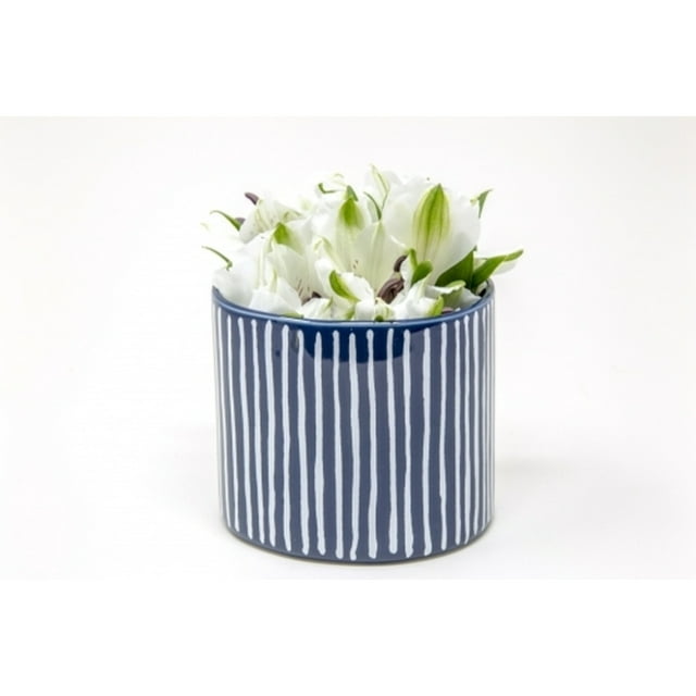 Fringe Studio, Indigo Stripe Ceramic Planter