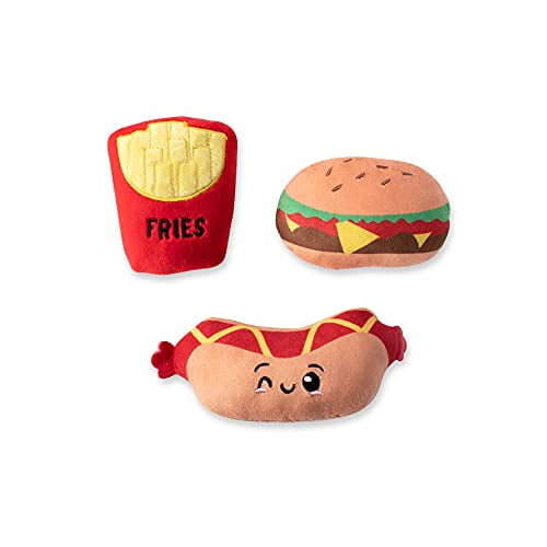 Fringe Studio Plush Dog Toy Set – 3-teiliges Spielzeug Für Kleine Hunde Mit Quietscher & Knisterfolie
