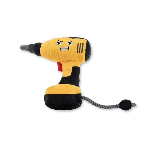 Fringe Studio 8102230 Plush Power Through Dog Toy - Black & Yellow