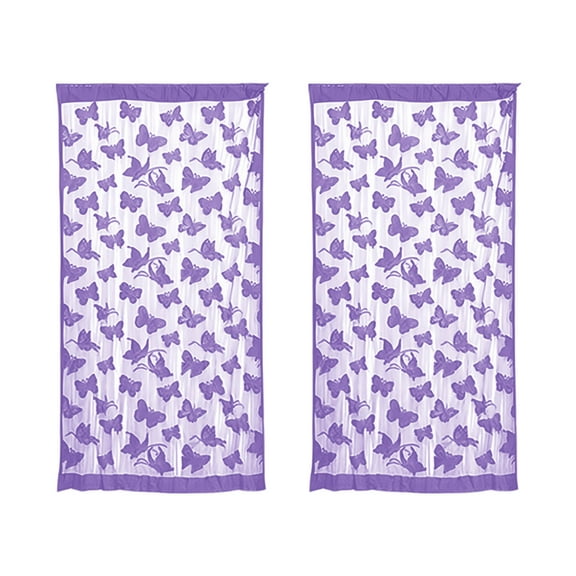 Fringe Thread Curtain Panel Set | Scalewing Style | Multi-Color Decorative Door or Window Partition | Sheer Chiffon Room Divider | 2 Pack | 39.37 x 78.74 Inches | Modern Home Decor