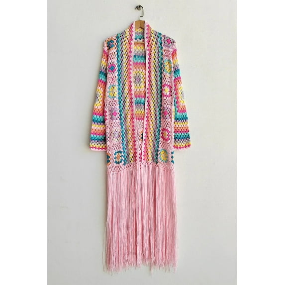 Fringe Tied Long Sleeve Cardigan