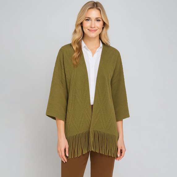 Point Cut Fringe Fringe Trim Crochet Draped Shawl Wrap Cardigan - Walmart.com
