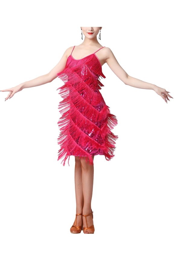 Fringe Vintage Flapper Gatsby 1920'S Inspired Style Halloween Party Dress Outfit Clothing