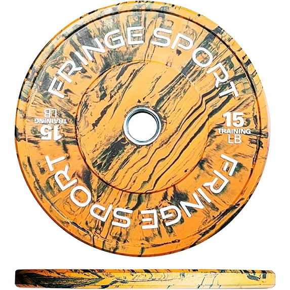 FringeSport Bumper Plates Set and Pairs - Olympic Weight Plate - Rubber Weight Plates with Steel Insert Strength Training Plate (10lb - 460lb)