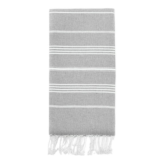 Fringed Beach Towel, Dry Towel, Microfiber Beach Blanket, Lightweight Beach Mat, Pool Bath Towel, Camping Beach Towel, for Outdoor Activities (Light Gray)