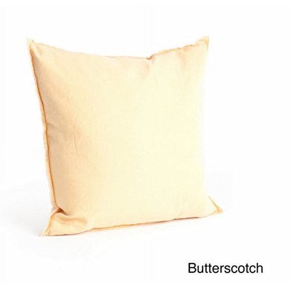Fringed Design Down FIlled Linen 20-Inch Throw Pillow (Butterscotch)
