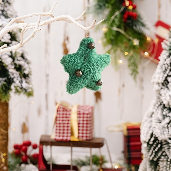 Fringed Fabric Pendant Ornament, Green Christmas Tree Decoration, Handmade Embroidery, Home Holiday Decor,Vsgery