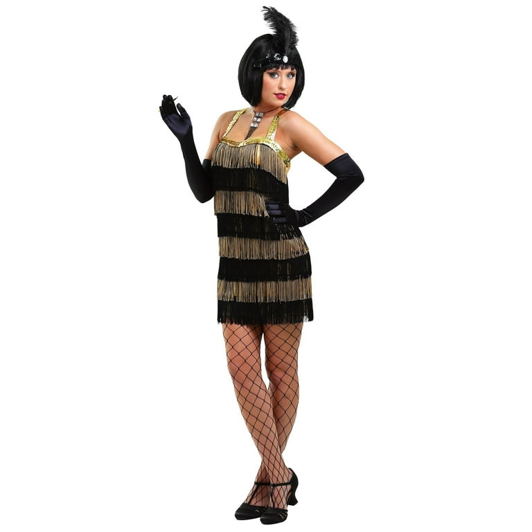 Gold flapper hotsell dress costume
