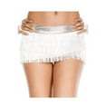 thumbnail image 1 of Fringed Mini Skirt with Lame Waist Band, Silver, 1 of 1