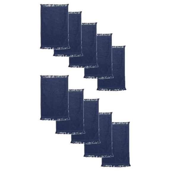 - Fringed Reversible Fingertip Towel Size: 11" W x 18" L (10 Pack)