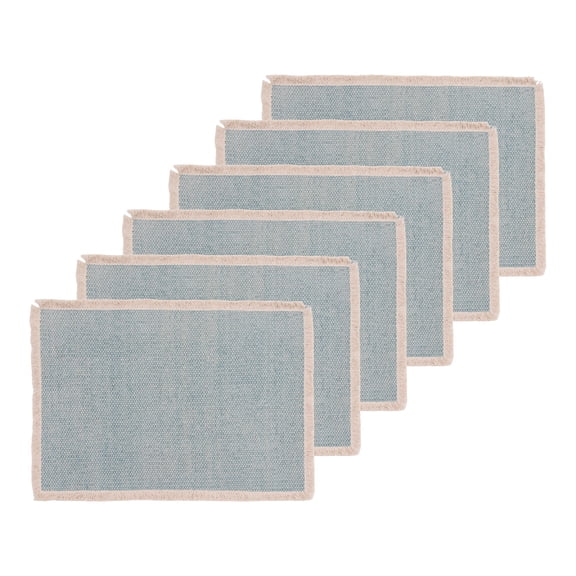Fringed Sea Glass Set of 6 Placemats 14" x 20"