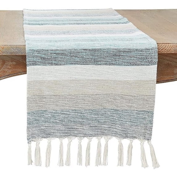 Fringed Stripe Table Runner