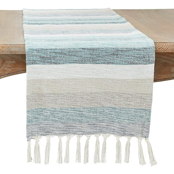 Fringed Stripe Table Runner