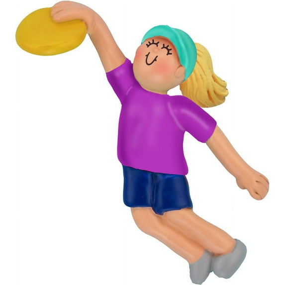 Frisbee Female Blonde Personalized Christmas Ornament DO-IT-YOURSELF