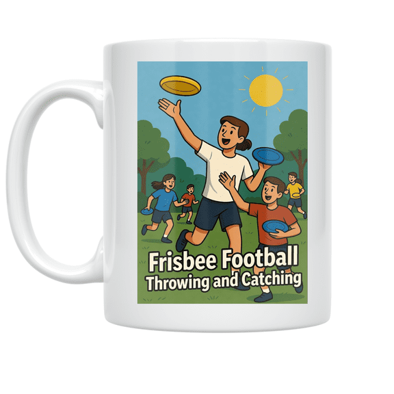 Frisbee Football Throwing and Catching Design - Sports Enthusiast - 11 oz Ceramic Coffee Mug