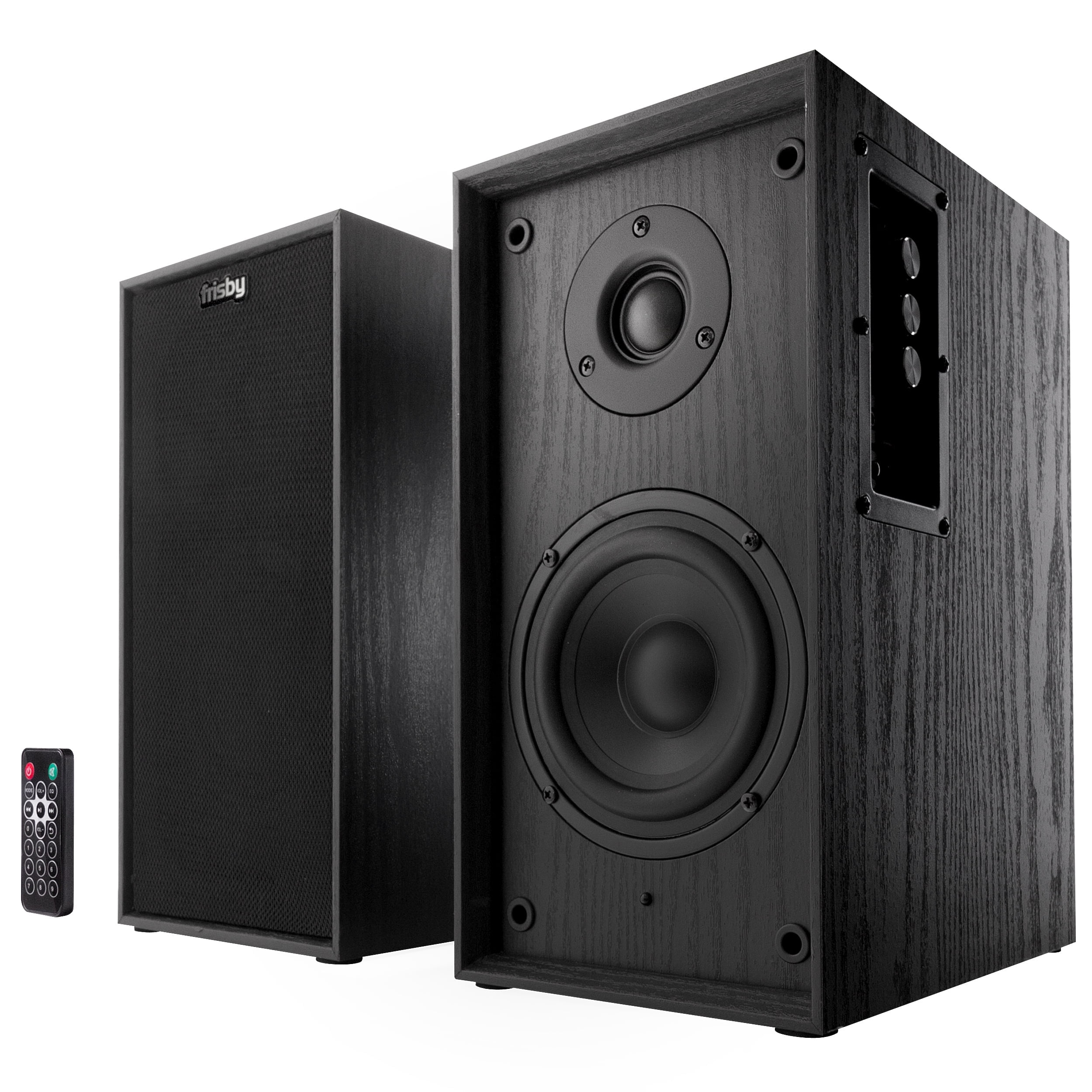 Frisby FS-2030BT Powered Bluetooth Bookshelf Speakers - Digital Optical Input - Wired Studio Monitors - 5 Inch Near Field Speaker - 50 Watts RMS - Black