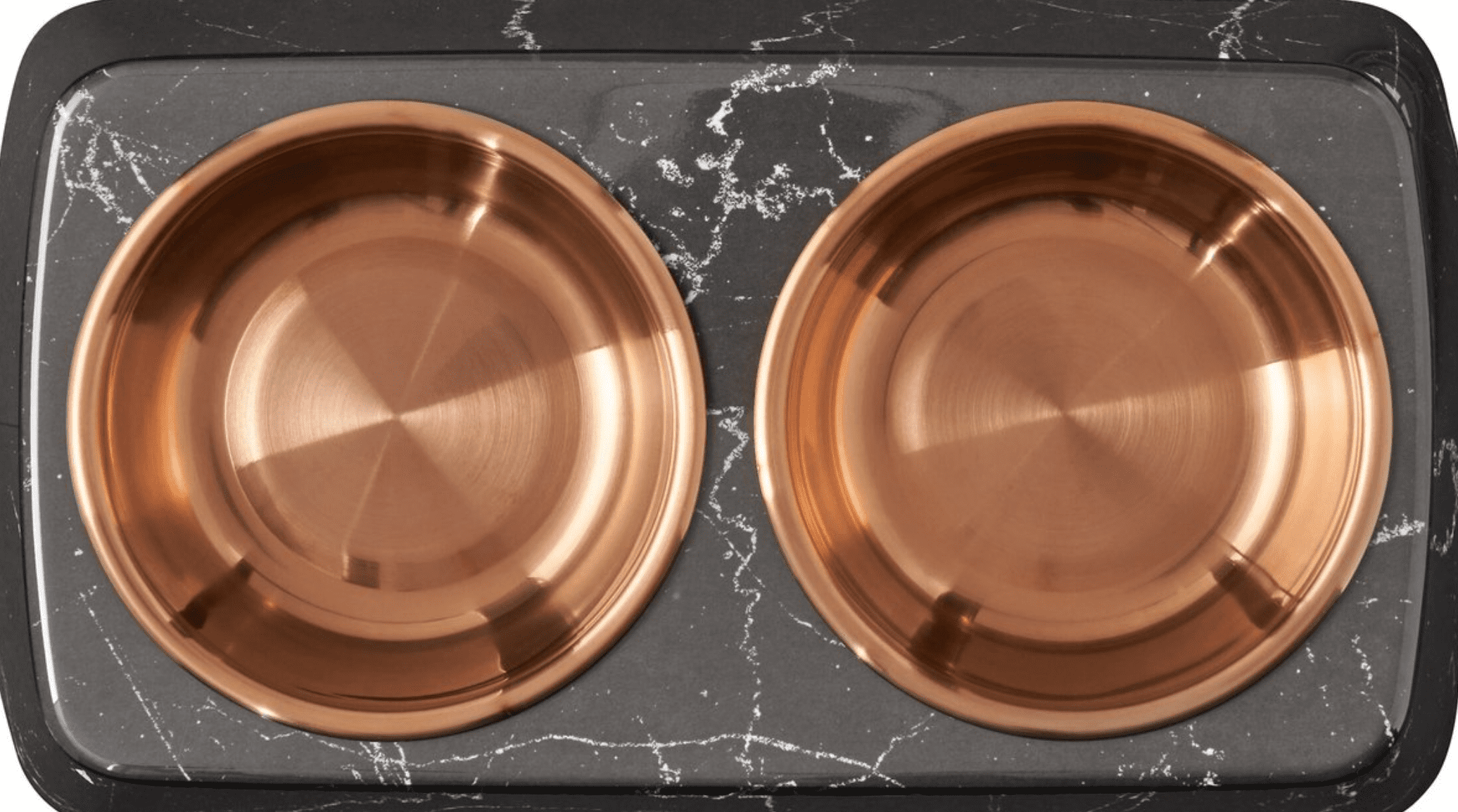 Frisco® Copper Stainless Steel Double Pet Bowl with Marbled Stand
