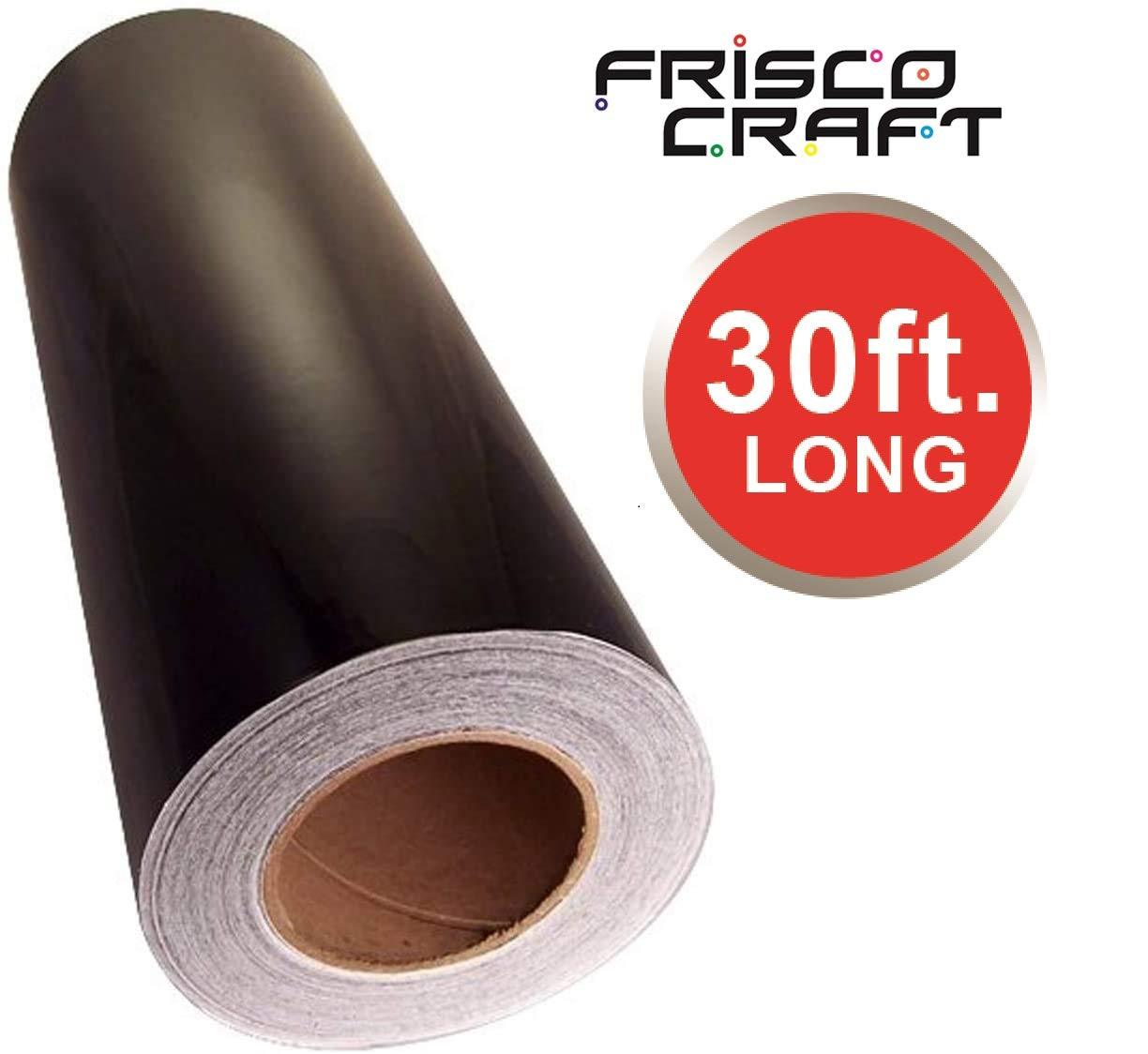 Frisco Craft Black Permanent Vinyl, Weather-Resistant Black Matte Adhesive Vinyl - 12 x 30 ft Black Vinyl Roll for Cricut, Silhouette, Cameo