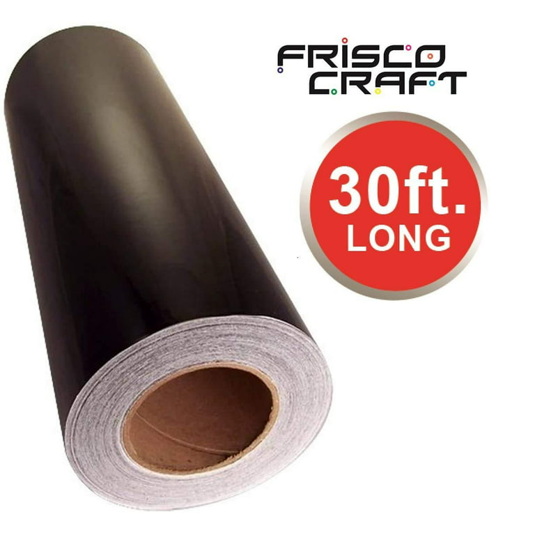 Frisco Craft Black Permanent Vinyl, Weather-Resistant Black Matte Adhesive Vinyl - 12 x 30 ft Black Vinyl Roll for Cricut, Silhouette, Cameo