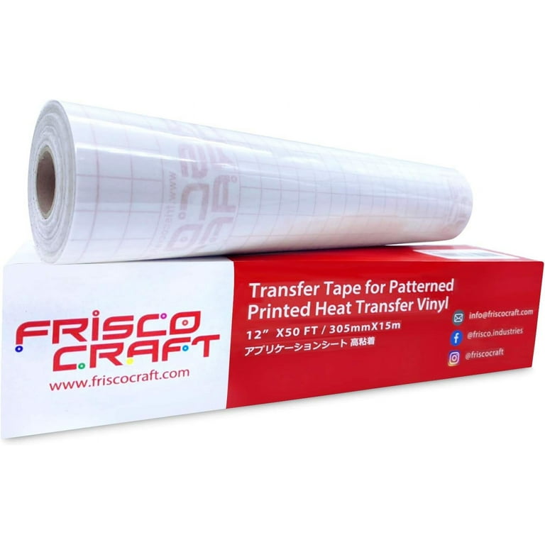 Frisco Craft Transfer Tape for Heat Transfer Vinyl - Iron On Transfer Paper  - Heat Transfer Paper, Clear Transfer Tape for Printable HTV (12 X 50FT)
